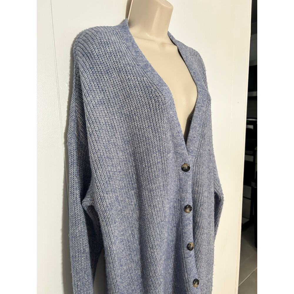 J. Jill Women's XL Long Cardigan Sweater Baby Blue Cotton Blend Good Condition!!